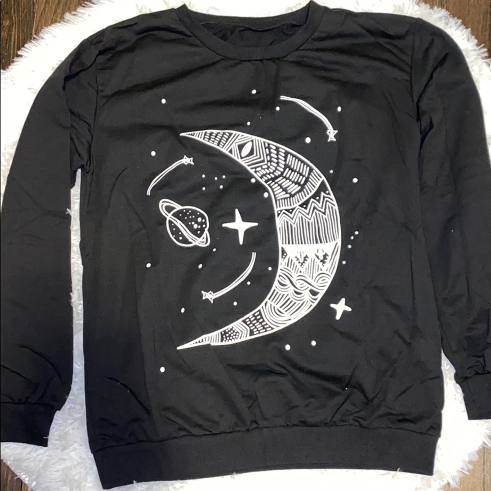 Crescent moon crew neck